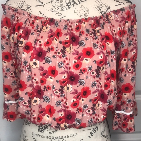 4/$25 Forever 21 off the Shoulder Crop Top Small - Picture 4 of 8